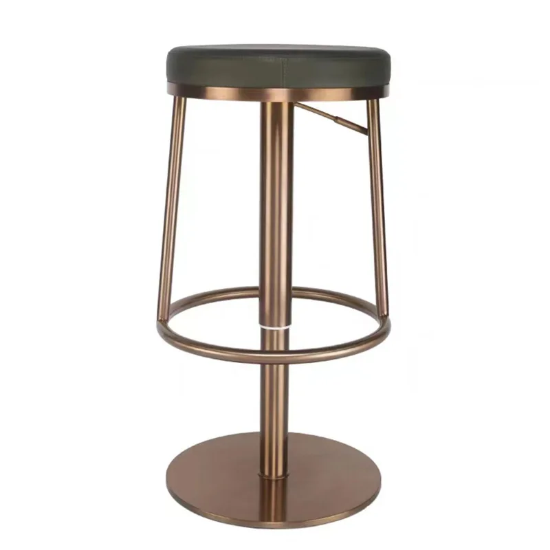 Custom, gold luxury leather bar chair modern high stool bar chairs for kitchen