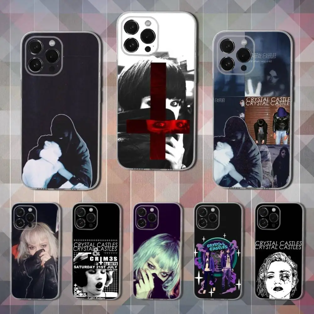 

C-Crystals C-Castles Band Phone Case For iPhone 16,15,14,13,12,11 Pro,Max,Plus,X,XS,XR,SE,Mini Transparent Soft Cover