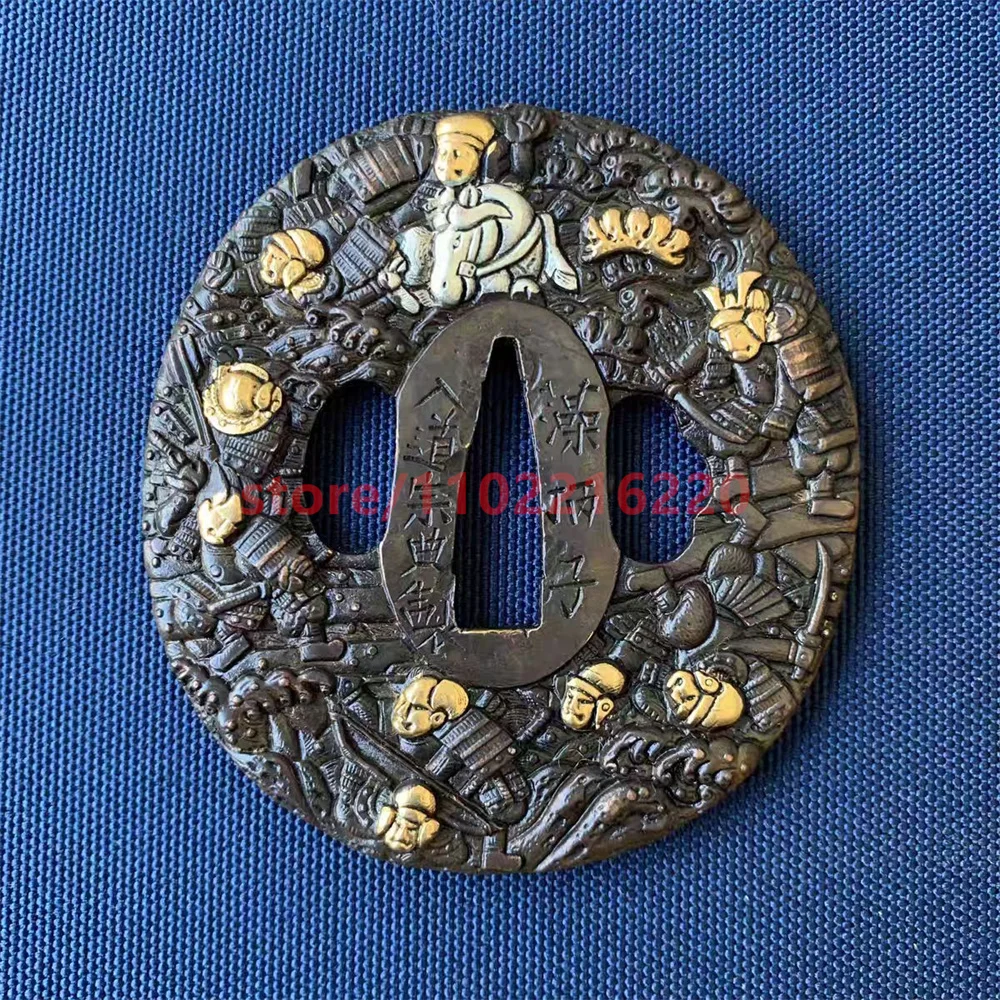 High Quality Copper Brass Gold Plated Silver Tsuba Handguard Fuchi Kashira Menuki For Real Japan Samurai Katana Sword Fittings