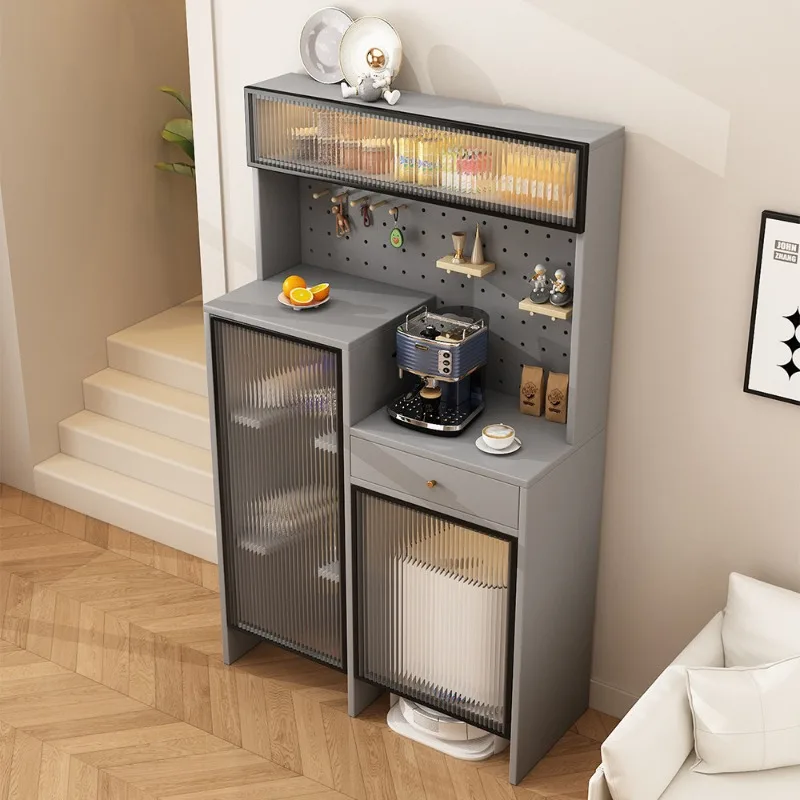 

Modern simple household sweeping robot cabinet Solid wood wall hole board storage cabinet