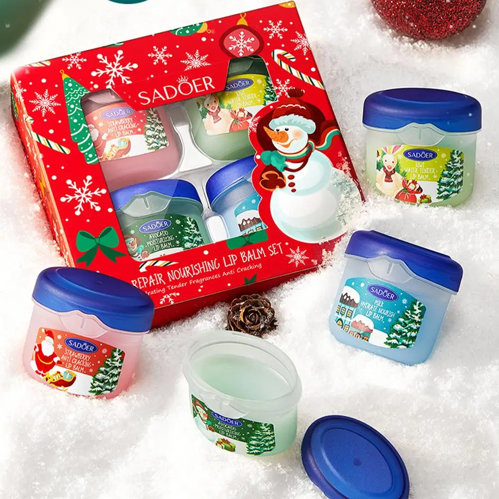 6/4 Uds SADOER bálsamo labial iluminador hidratante antigrietas reparación hidratante lápiz labial nutritivo cuidado de la piel