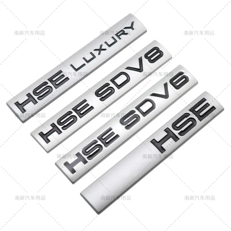 Car Styling 3D HSE Luxury HSE SDV6 HSE SDV8 Metal Chrome Zinc Alloy Adhesive Emblem Badge Decal for Land Rover Ranger Rover