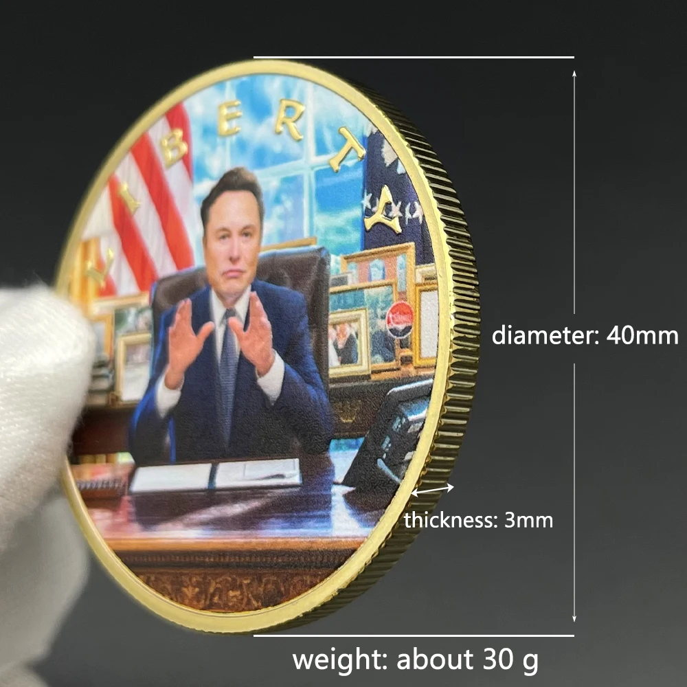 2025 إيلون ماسك تحدي عملة الولايات المتحدة رئيس الانتخابات تحصيل الذهب والفضة مطلي تذكارية هدية 3 أنماط ميدالية
