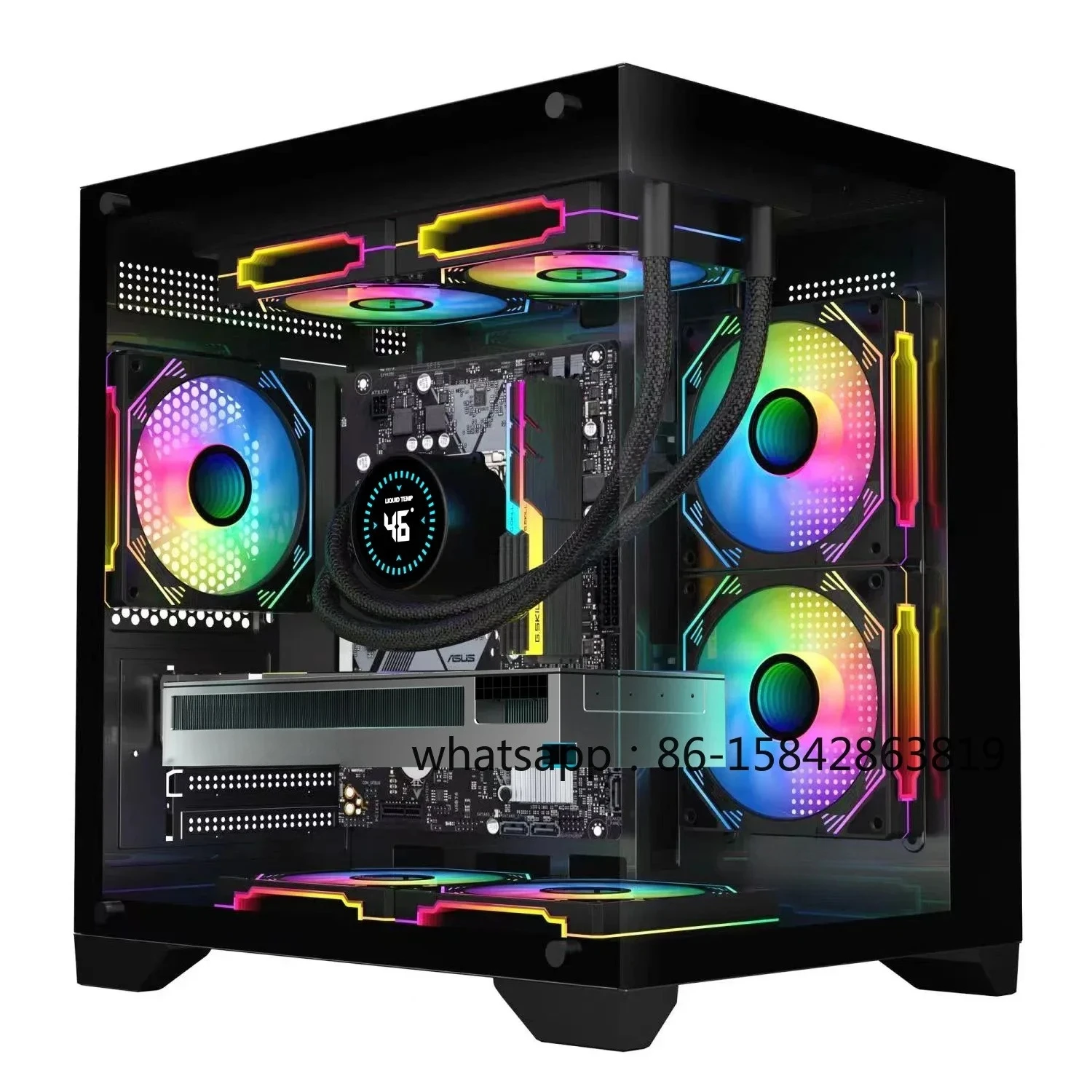 Pillarless Sea View Room MINI Computer Chassis Desktop m-atx All-side Transparent diy Shell itx White