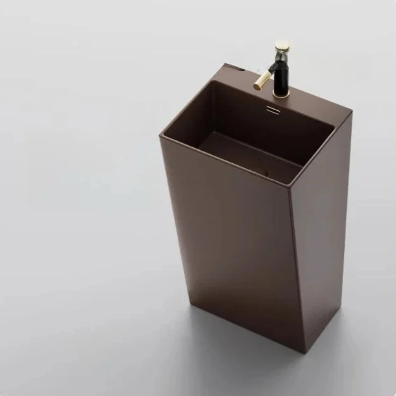Bathroom column washbasin household balcony ceramic integrated column basin hotel floor-to-ceiling hand washing small apartm