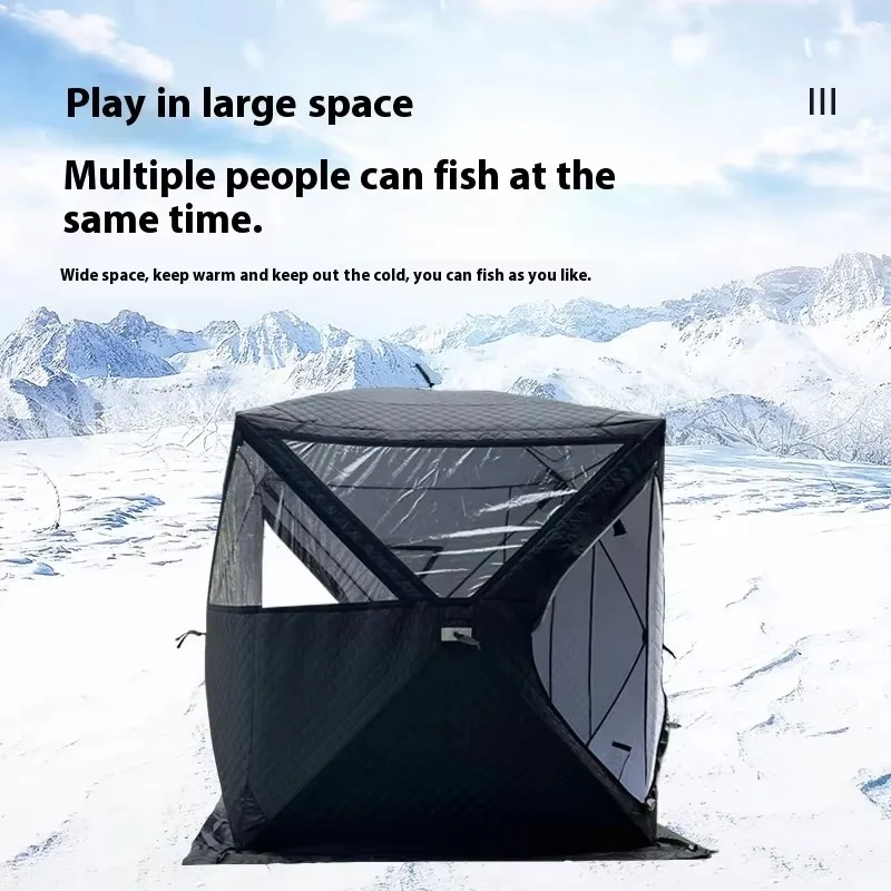 Pop up Custom Outdoor Mobile Sauna Tent Room Portable Square Hiking Insulated Camping Ice Cube Fishing Tent Winter Hot Tent