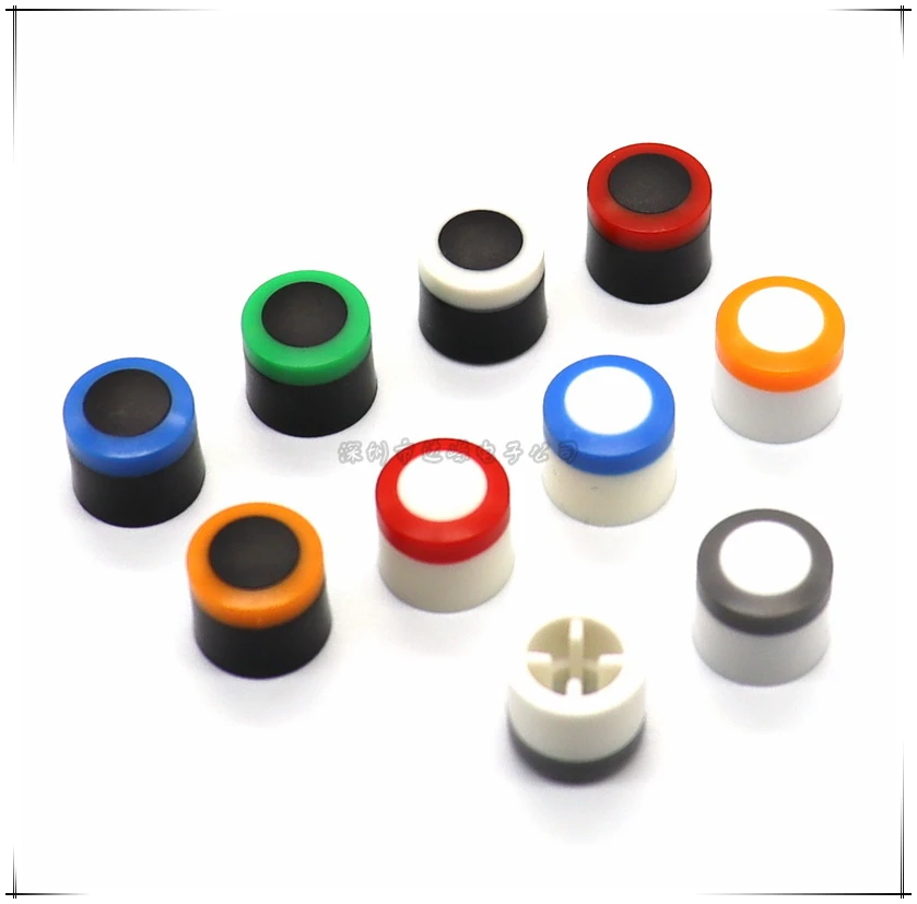 10PCS 10*9mm Plastic Double Color Knob Cap Tact Switch cap Power switch button cap Universal square and circular holes 3.2MM