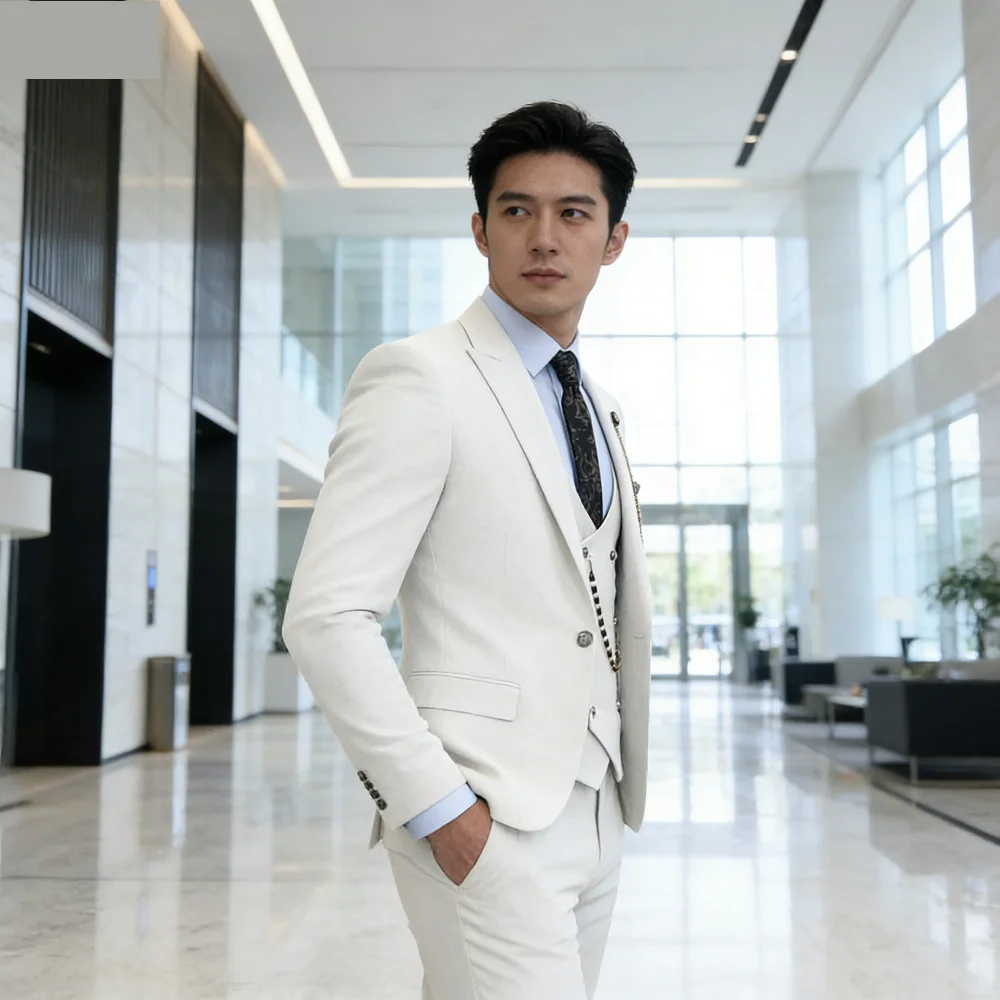 

Мужской приталенный танцевальный смокинг для свадьбы и торжеств, с лацканами, коммерческий пиджак, брючный костюм, облегающий, для официальных мероприятий