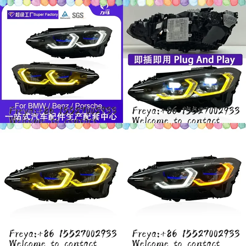 Suitable for 4 Series G22 G23 G26 M4 modified LED headlight assembly two-color golden eye