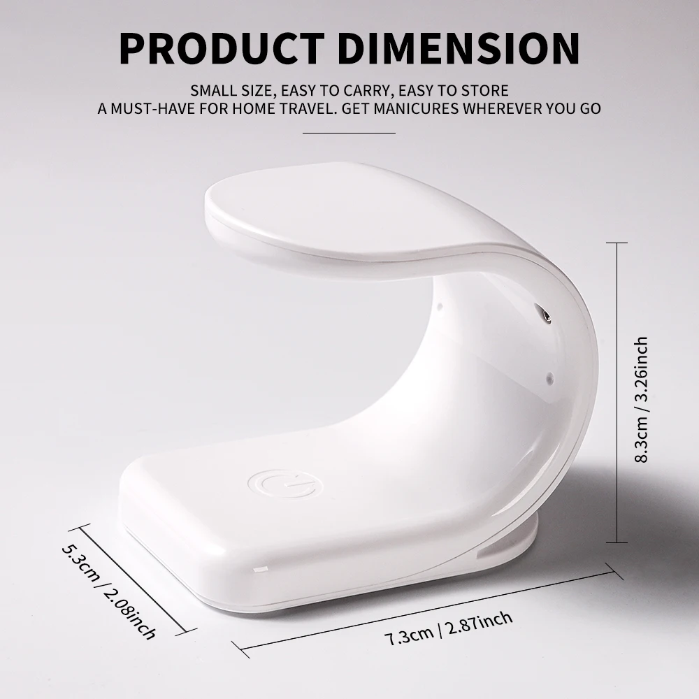 Mini secador de uñas en forma de Q, lámpara UV de 6LED, USB, diseño conveniente, un solo dedo, adecuado para esmalte de Gel, herramientas de manicura