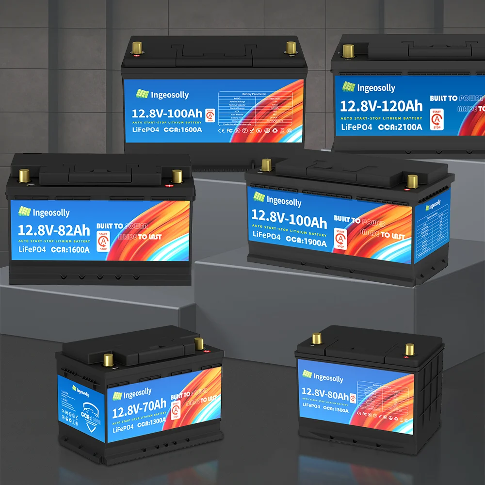 PL Stock 12V 70AH-120AH Lithium Car Start-Stop Battery High CCA LiFePO4 Starting Battery Built-in BMS Replacement for Automotive