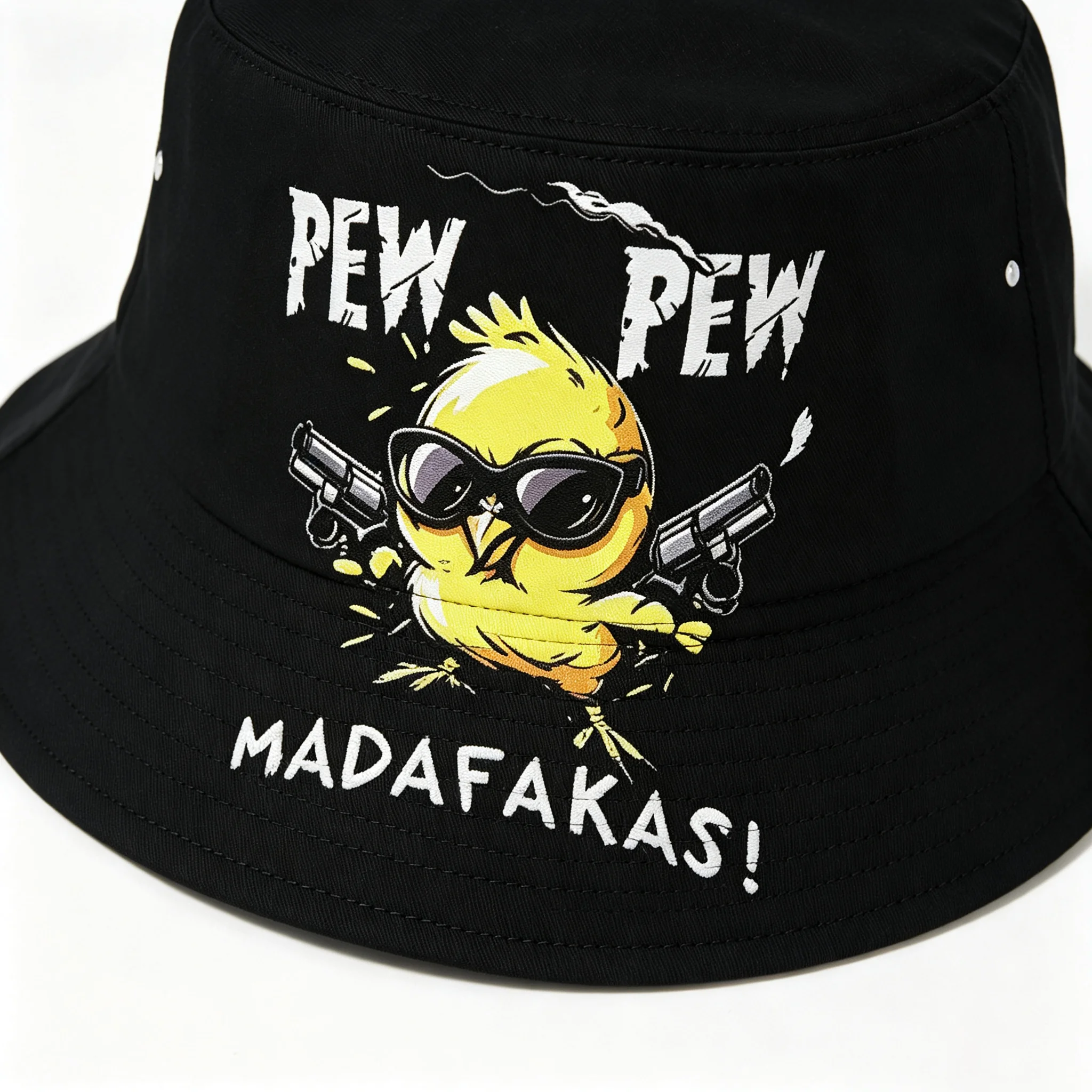 Interesting cartoon duck Sunscreen hat fashionable printed bucket hat, men's and women's fisherman hat, women's casual basin hat