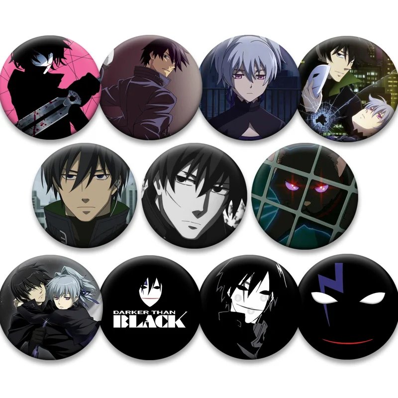 

Fashion Anime Brooches Li Shenshun,Black Reaper,Hei,Yin,Mao Lapel Pins Snap in Design Cartoon Badge for Backpack Accessorie Gift