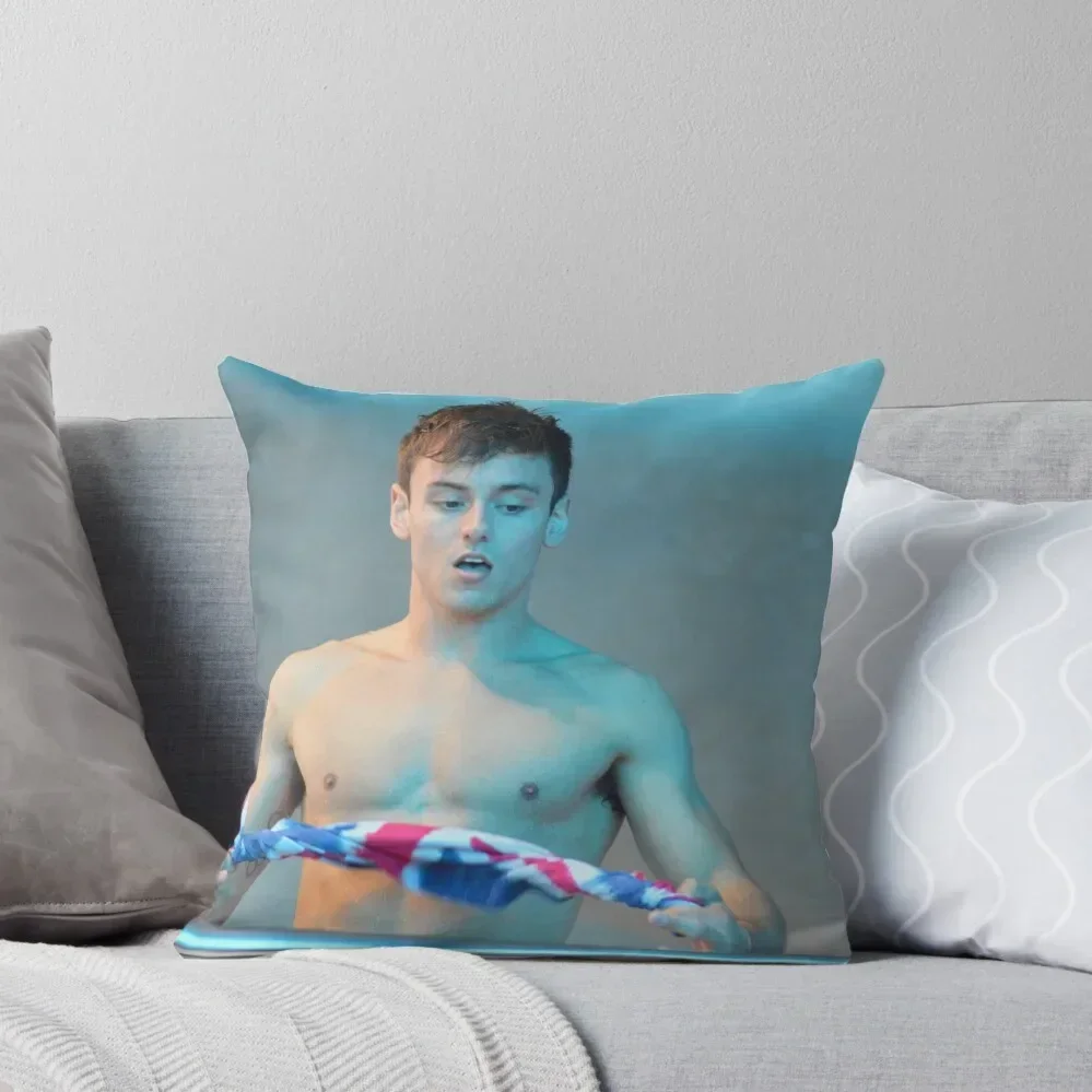 Tom Daley 2016 with GB towel Throw Pillow Decorative Cover For Living Room Room decorating items Sofa Cover pillow