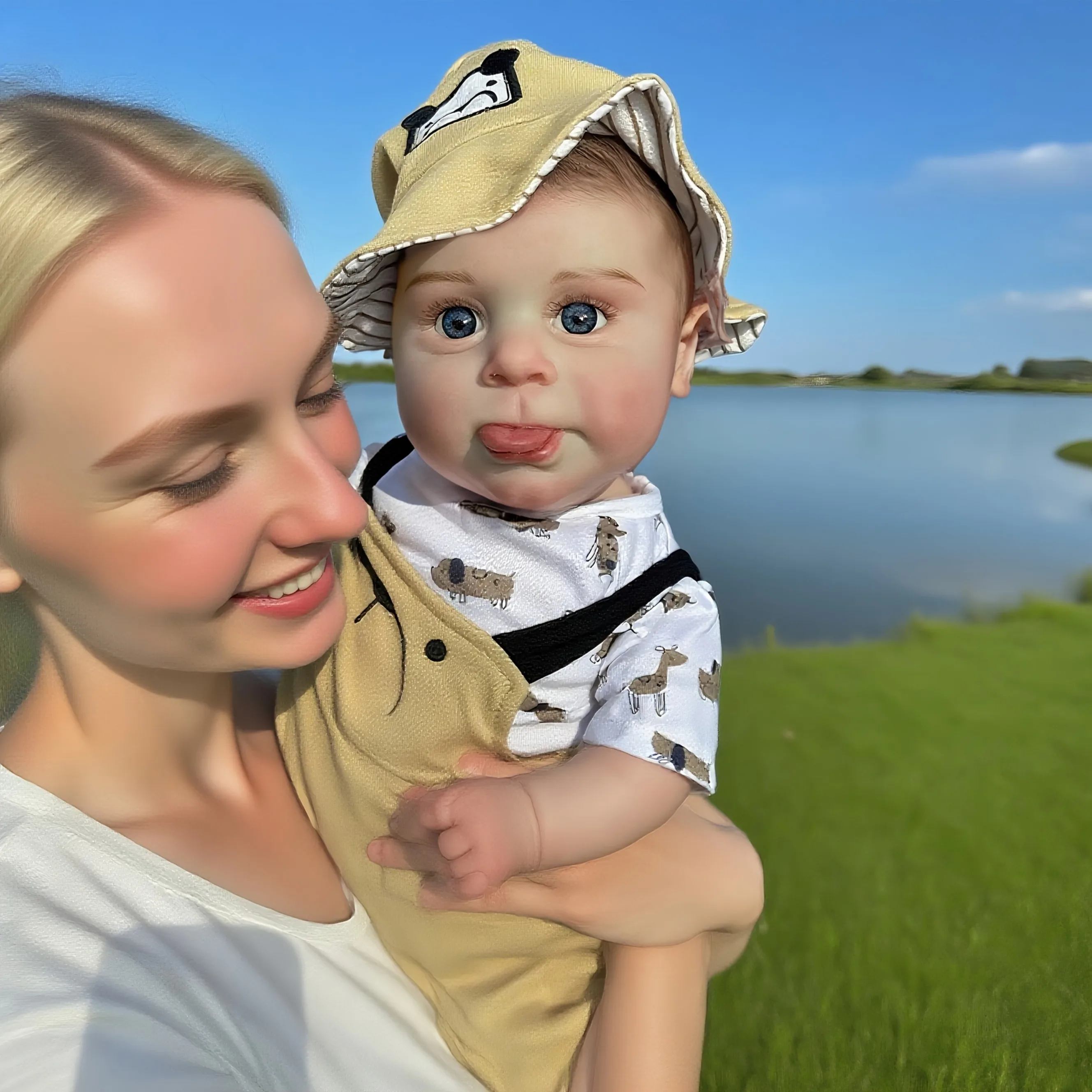 

22 Inch 3D Painted Skin Reborn Dolls Handmade Bebe Soft Touch Baby Doll With Painted Hair