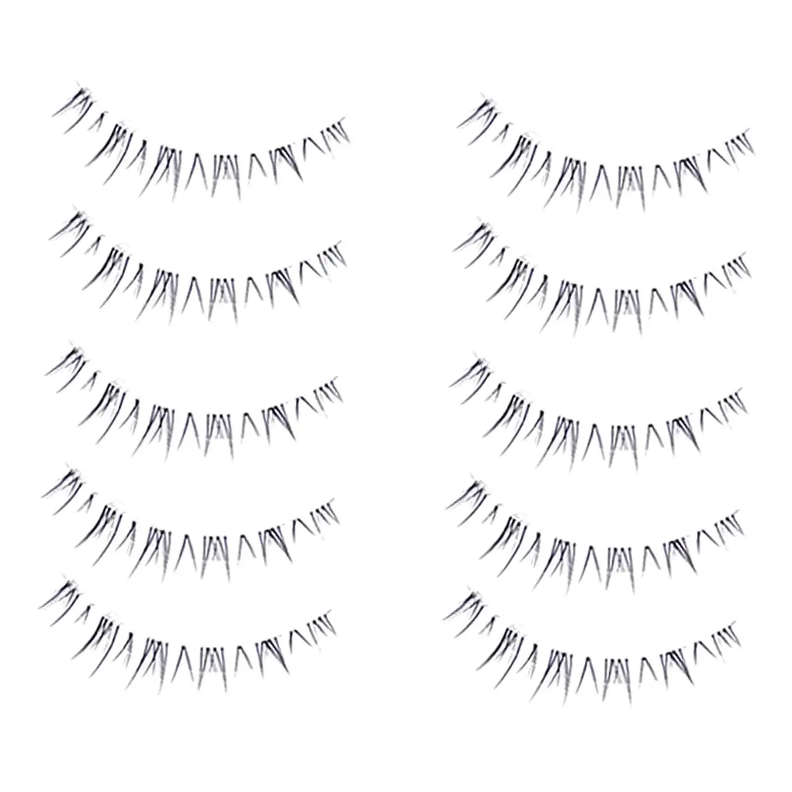 10Pcs 5 Pairs Lightweight Long Soft Wispy Extensions False Lashes False