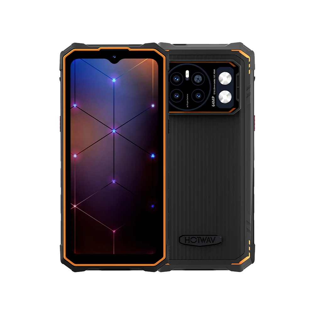 HOTWAV Cyber 13 Rugged Phone 10800mAh Massive Battery 8GB 128GB Smartphone 150LM Flashlight 6.6'' HD+ 64MP Android 14 Cellphone