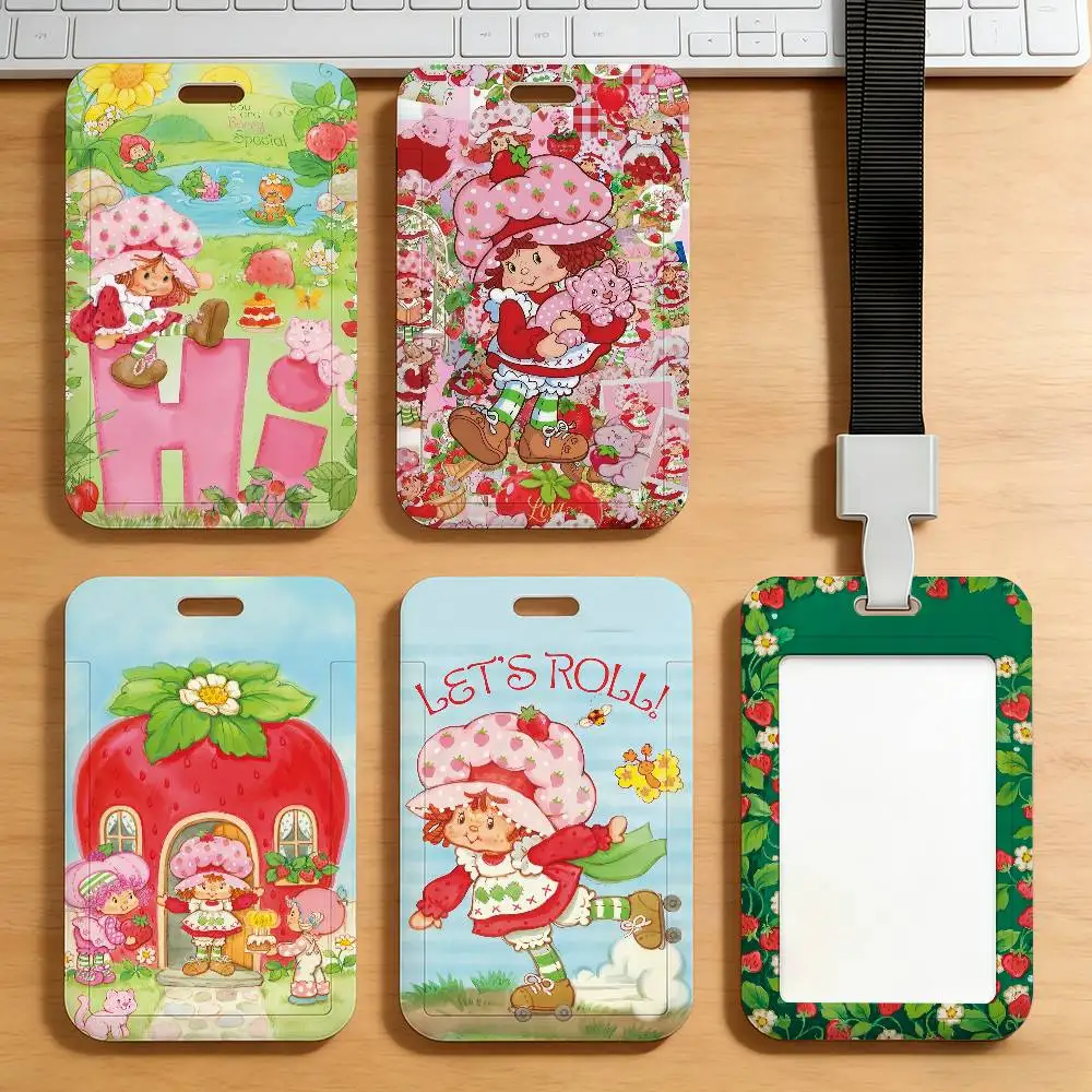 

Милый мультяшный картхолдер S-Strawberry-Shortcake-S для студенческих карт питания, проездных на общественный транспорт и метро