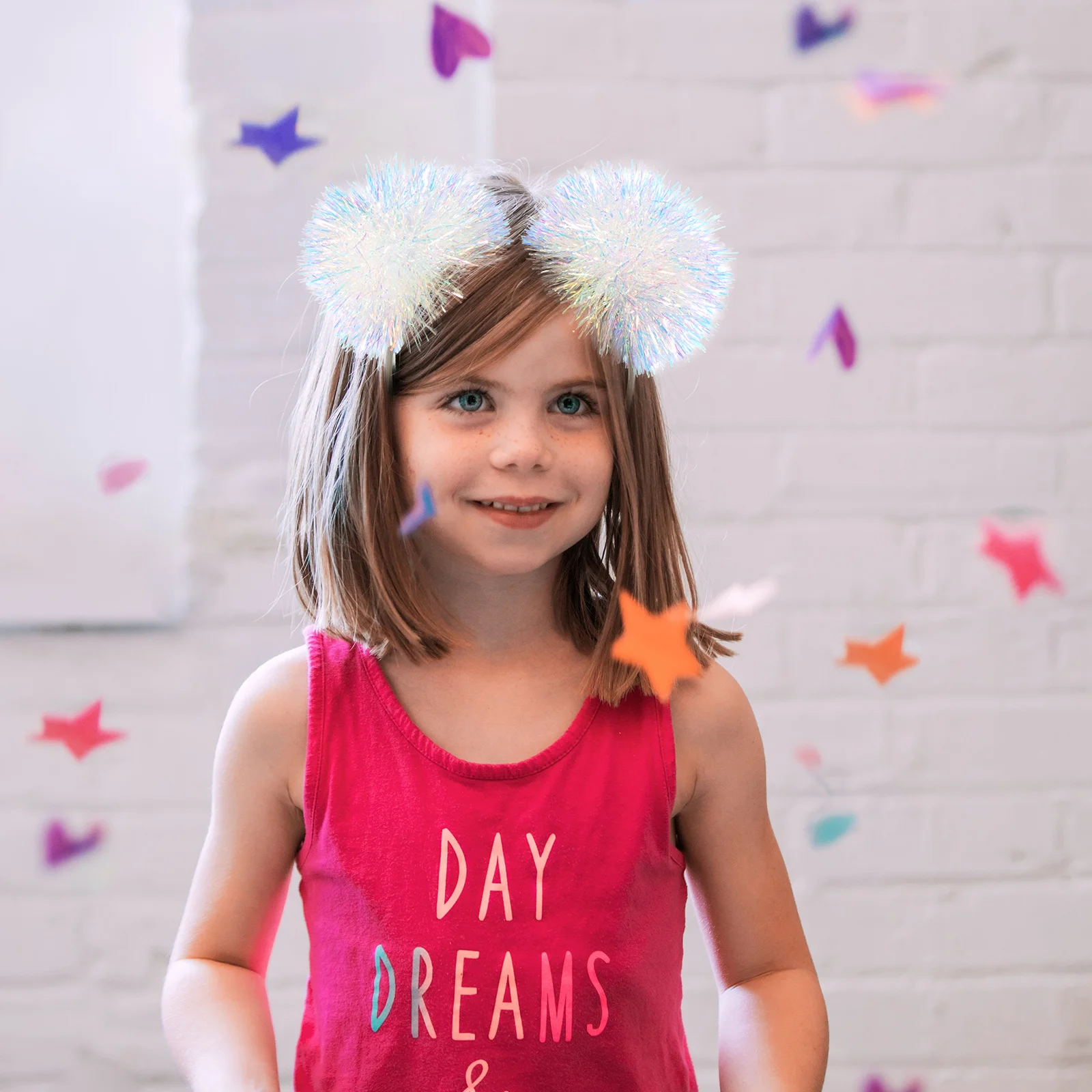 

Children Headband Tinsel Foil Pompom Glittery Hair Hoop For Christmas Party Holiday Cosplay Performance Decor