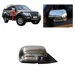 1 Pcs LHD 10 Wires Parking Glass for Pajero V90 7632A917 Side Mirror for Shogun Montero V80 Rear View Turning Signal Lamp Chrome