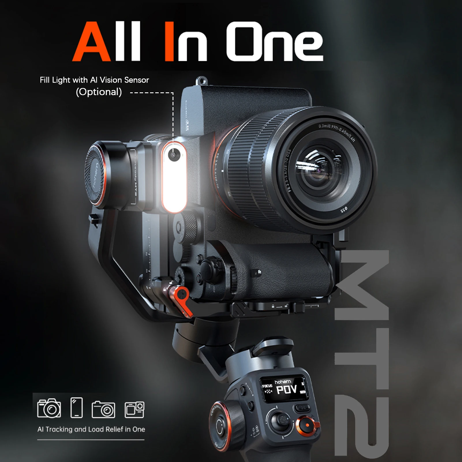 مثبت كاميرا ثلاثي المحاور من هوهيم-isteady mt2 ، مثبت انحراف للهواتف الذكية ، حامل ثلاثي القوائم ، كاميرا dslr ، كاميرا عديمة المرآة ، كانون/سوني/نيكون