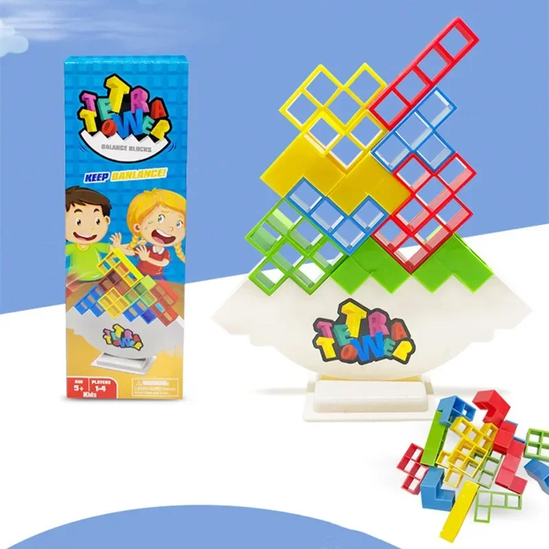 48PCS Tetra Tower Fun Balance Stacking Building Blocks Board Game for Kids Adults Friends Team Dorm Family Game Night and Partie