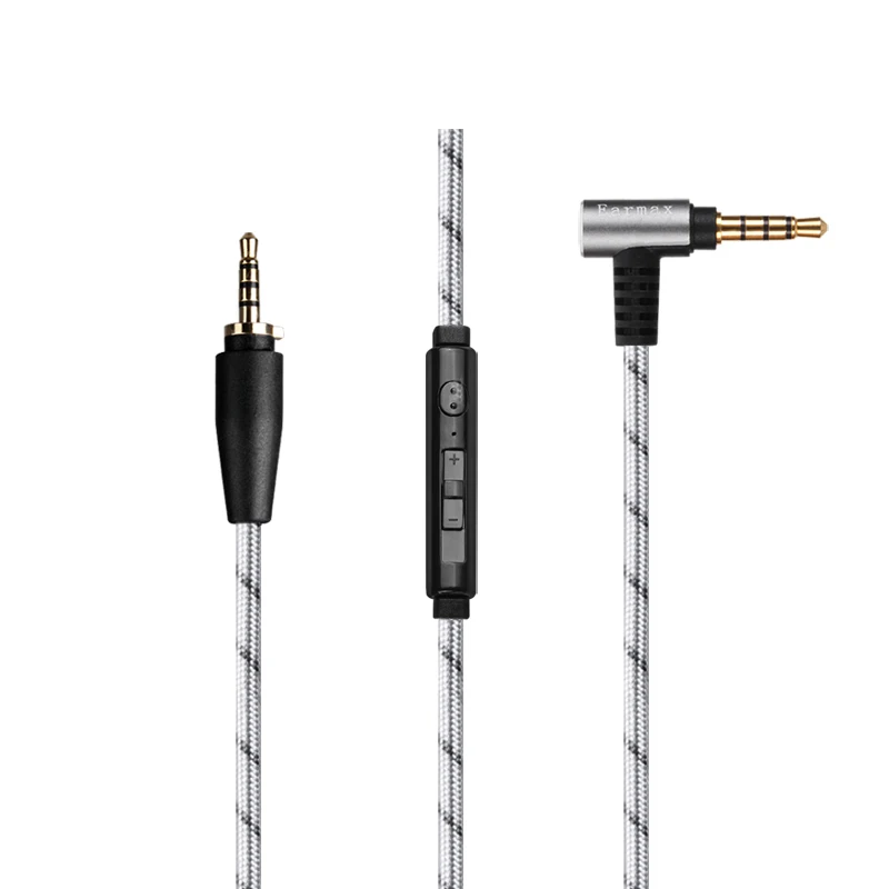 For Sennheiser Urbanite XL Replaceable Earphone 3.5mm to 2.5mm Nylon Braided Upgrade Cable