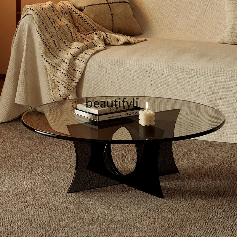 

Acrylic round coffee table living room household small apartment minimalist light luxury modern small table tea table