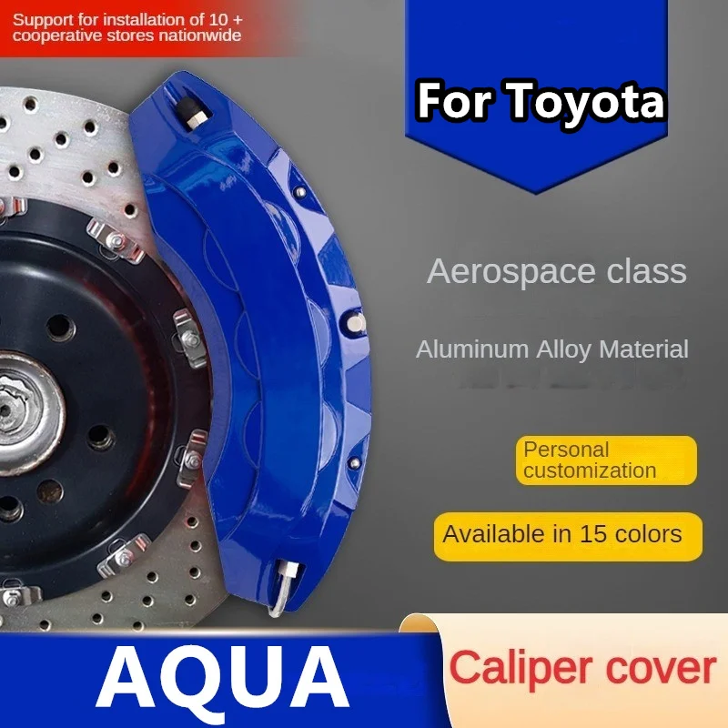 For Toyota AQUA Car Brake Caliper Cover Front Rear 3D Aluminum Metal Kit Fit Air 2012 2013 2014 2015