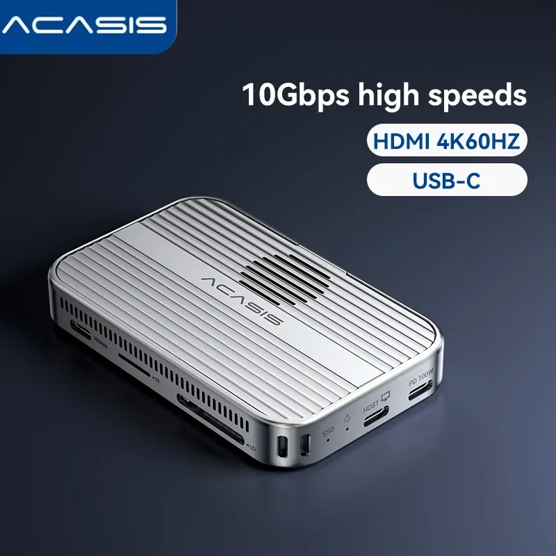 

Корпус Acasis USB-C SSD для iPhone 17/17 Pro | Внешний накопитель M.2 NVMe для ноутбуков Mac/Windows, скорость передачи данных 10 Гбит/с, магнитный адаптер