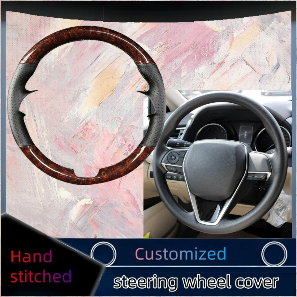 

Hand-stitched Car Steering Wheel Cover For Toyota Avalon Camry Crown 2018-2019 Corolla 2018-2020 Carbon Fiber Car Accessories