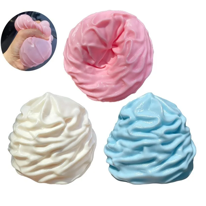 Tabas Squishy Coconut Oil Cream Roll Cake Fidget Toy Soft Cream Roll Portable Squishy Squeeze Stress Relief Anxiety Relief Toy