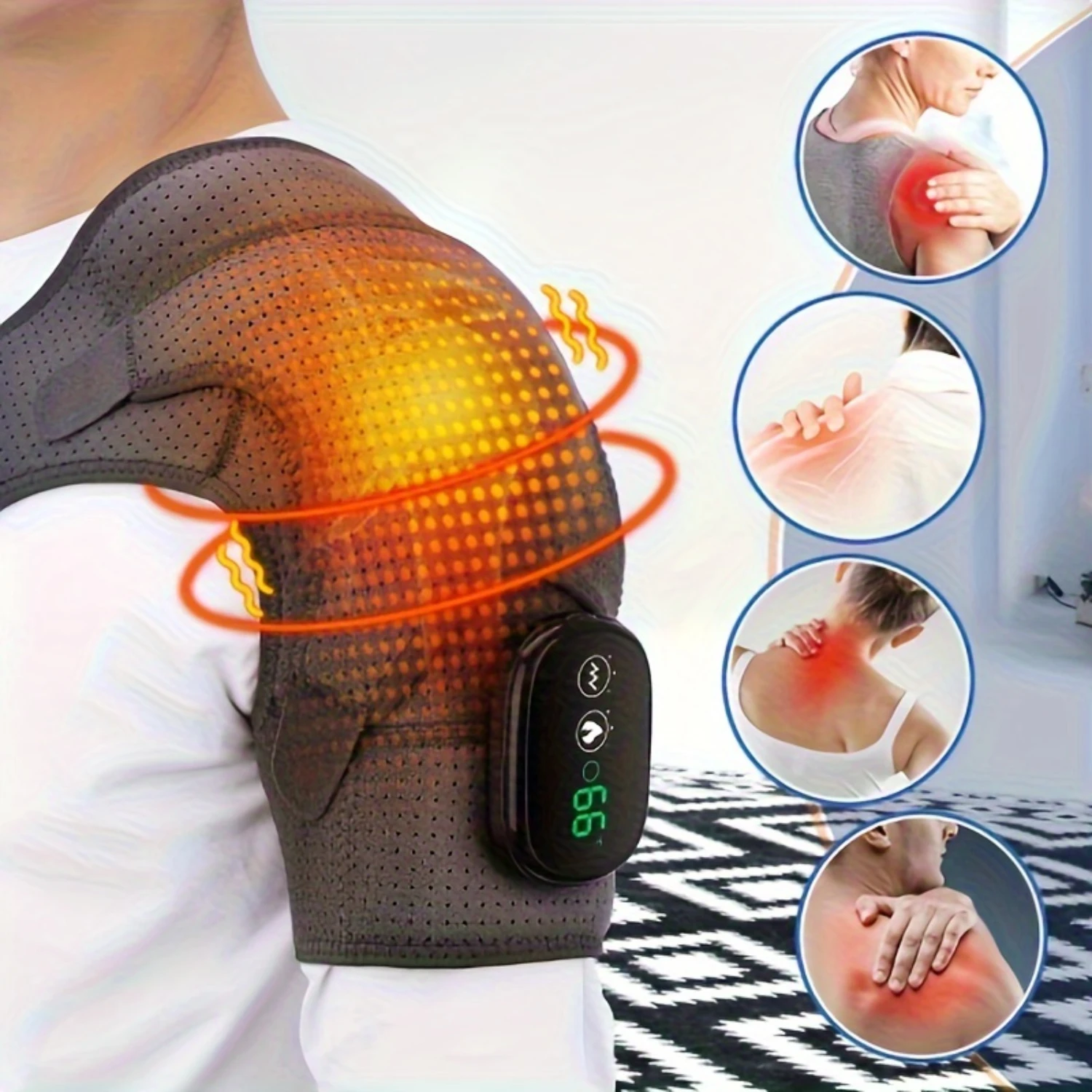 

Heated Shoulder Strap With Hot Compress, Intelligent Shoulder Protector Pad Suitable For Muscle Relaxation Around The Shoulder A