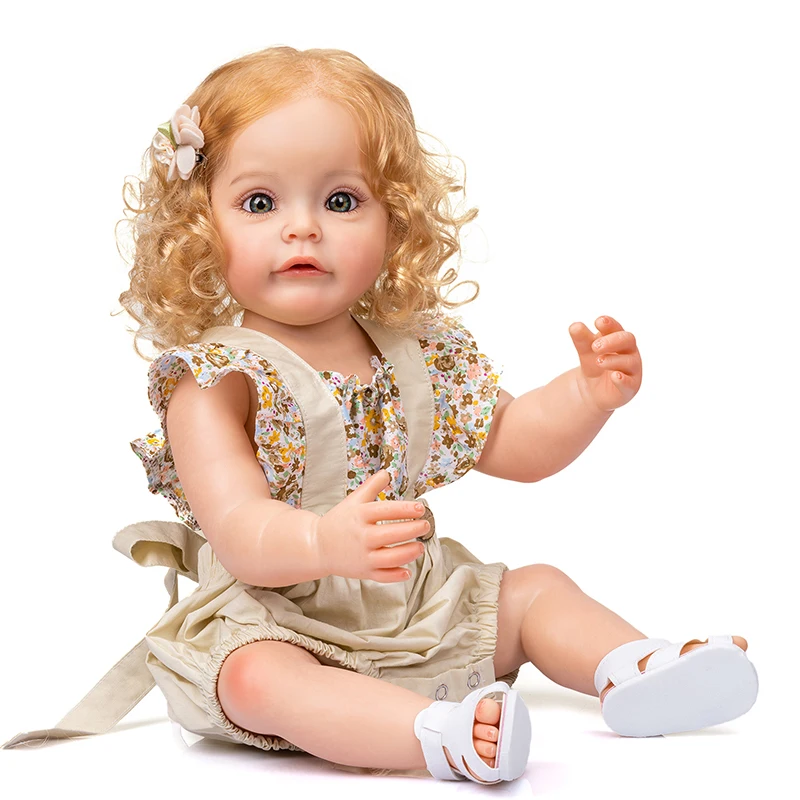 55CM Full Body Silicone Baby Doll Reborn Sue-Sue Princess Girl Hand Paiting 3D Skin with Visible Veins Boneca Bebe Reborn Dolls