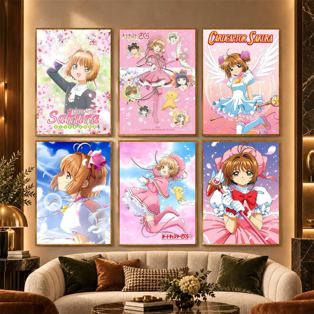 C-Cardcaptor Sakura Poster Stickers Painting Mural HD Wall Decals for Bedroom Living Room Home Self-Adhesive Decor Gift