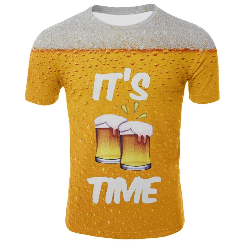Beer 3D Printed T Shirt For Men Funny Casual Summer T-Shirts Streetwear Baggy Comfortable Top Men\'S Clothing Tees
