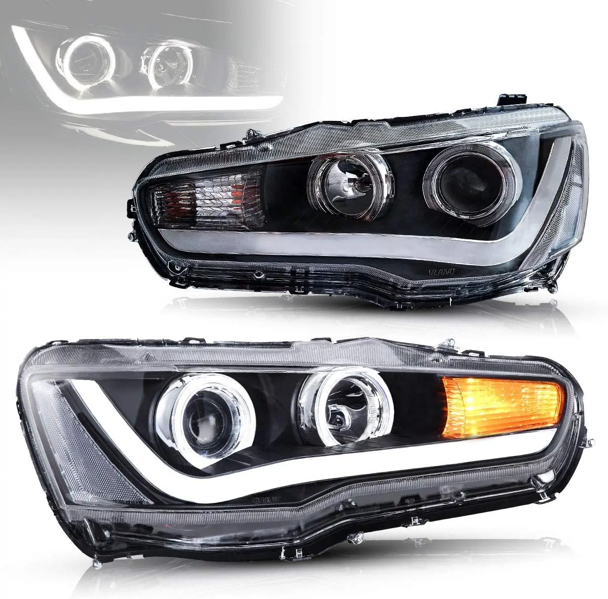 

LED Headlights Assembly for Mitsubishi Lancer EVO X 2008 -2020 Headlamp Assembly with DRL Sequential Turn Signal