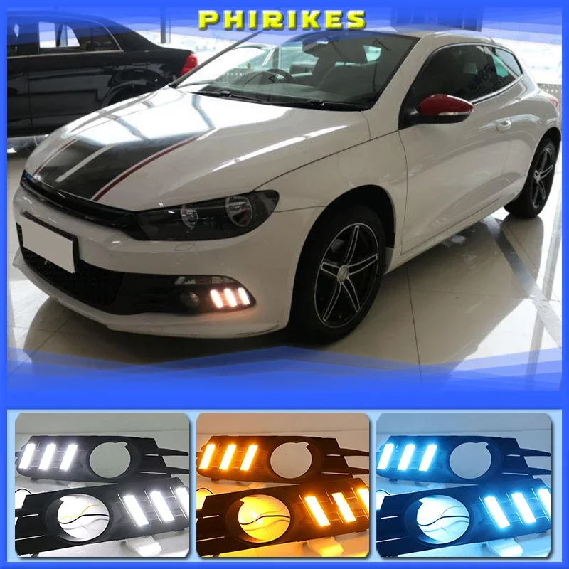 

Для VW Scirocco R светодиодный DRL 2009-2014 Scirocco R DRL гоночные дневные ходовые огни Противотуманные фары автомобильные аксессуары