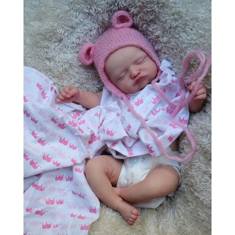 45cm Rosalie Soft Body Reborn Baby Doll 100% handmade 3D Skin with Veins Collectible Art Doll Christmas Gift