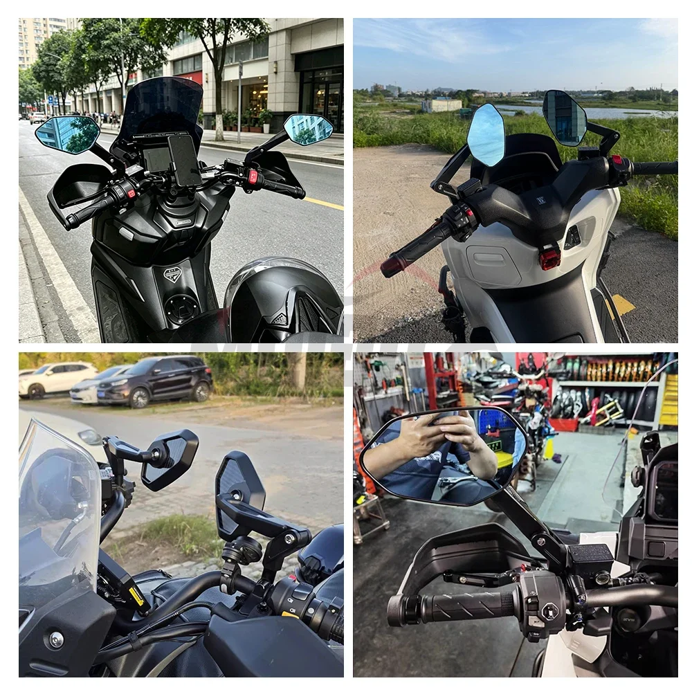 Universal M8 M10 Folding Motorcycle Mirror Anti-Glare Anti-Vibration For Suzuki Yamaha BMW GS DR650 XT Enduro ADV OEM Style