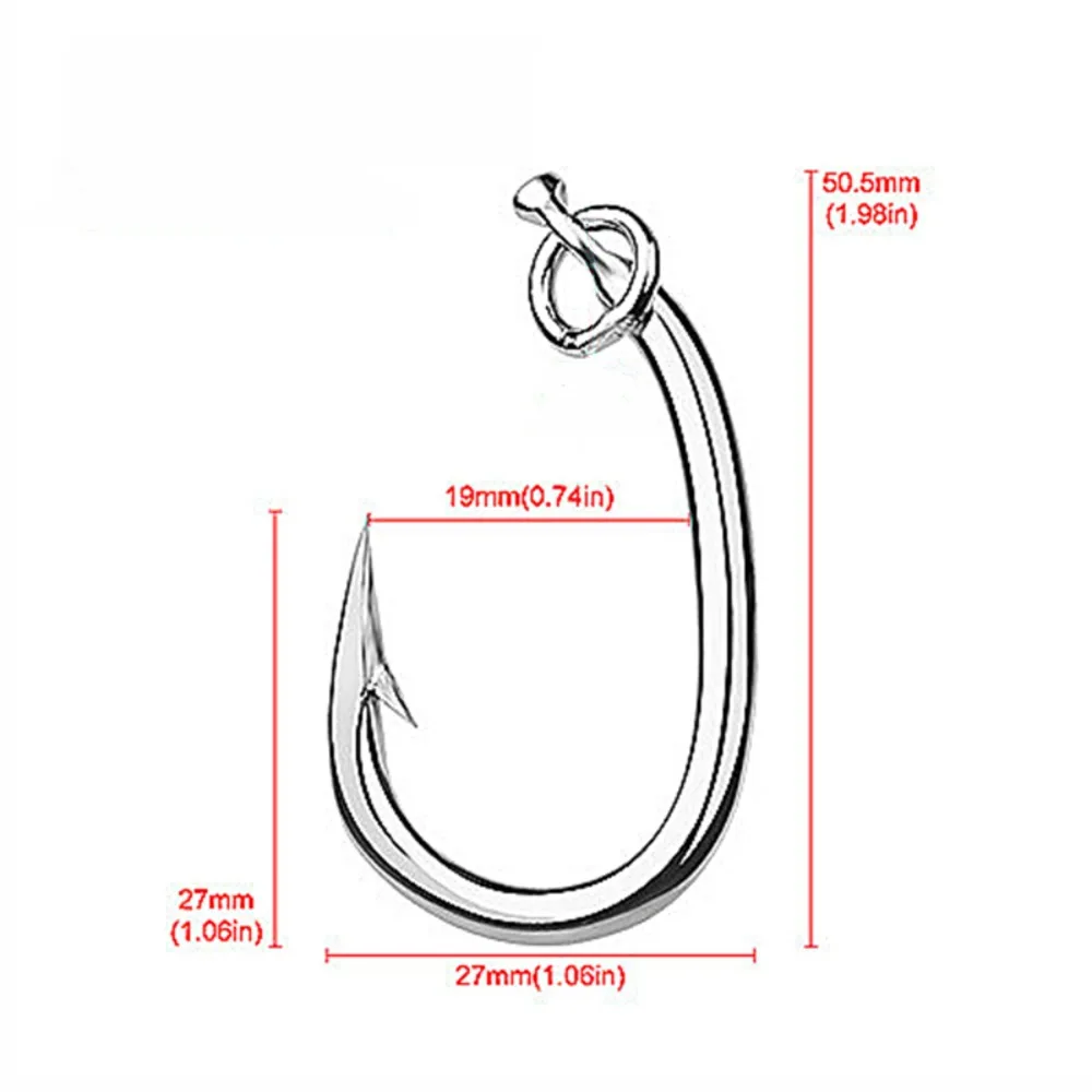 

5Pcs Barbed Tuna Fishhooks Stainless Steel Big Size Circle Fishing Hooks Jigging Hooks Strong Big Game Hook Boat Sea Fishing