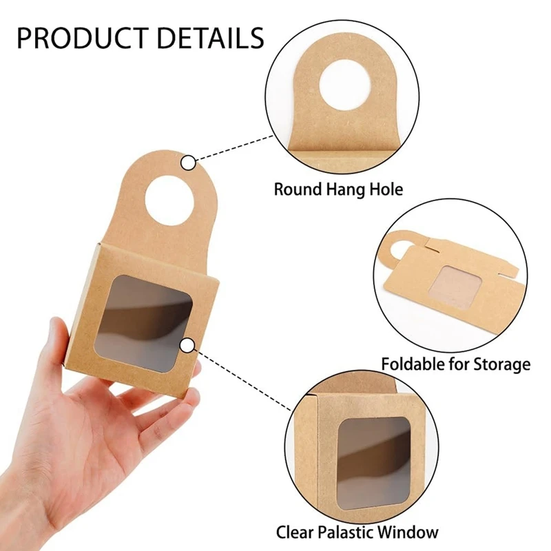 50 Pcs Wine Accessory Sets Wine Candy Boxes With Window Foldable For Christmas Wedding Party image 4