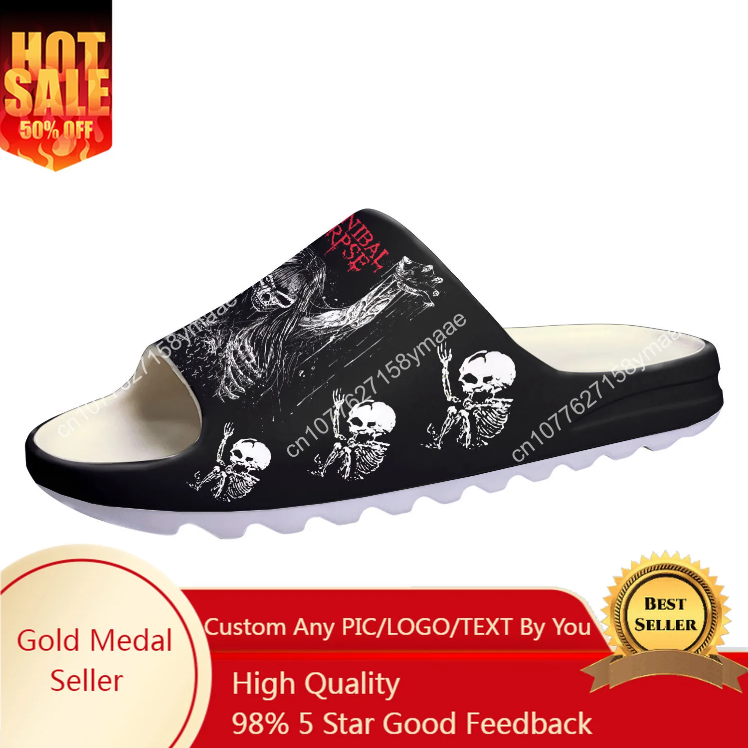 Cannibal Corpse Band Soft Sole Sllipers Home Clogs Step on Water Shoes Mens Womens Teenager Bathroom Customize on Shit Sandals