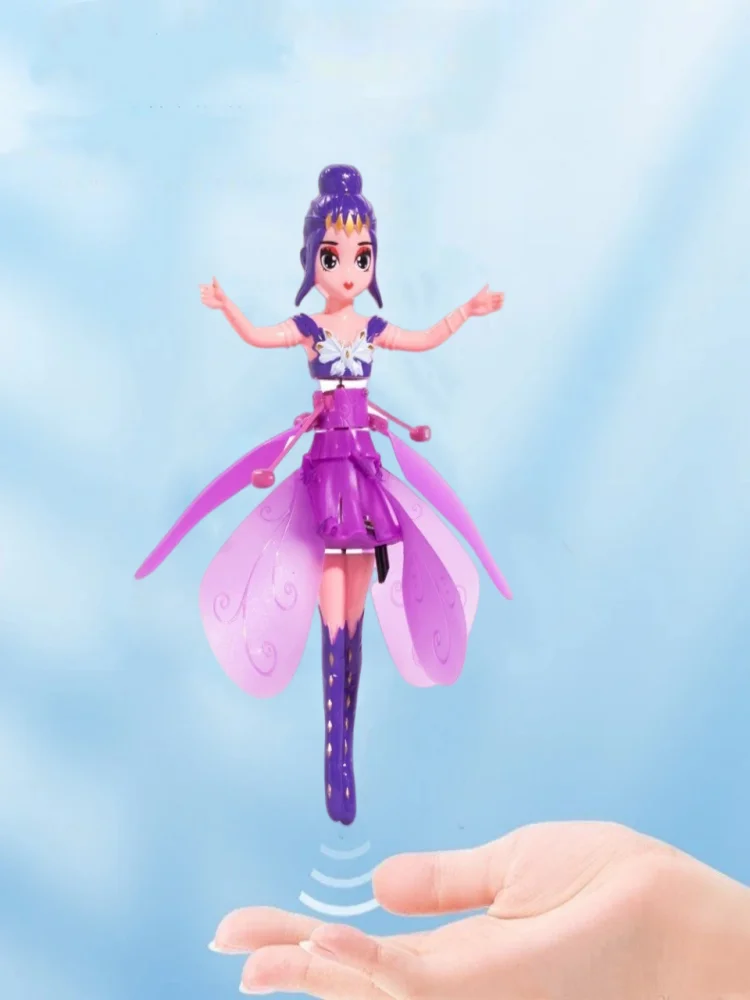 Boneca Helicóptero Luminoso Rotativo Pequena Princesa, Gesto De Avião Dançante, Brinquedo Voador De