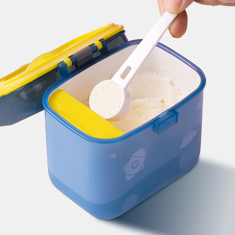 Portable Baby Food Storage Box Cartoon Infant Milk Powder Box Toddler Snack Container Sealing Box Cereal Storage Organizer