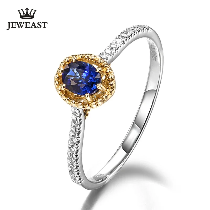 

ENZO Natural sapphire 18K Pure Gold 2023 New Hot Selling Top Ring Women Heart Shape Ring For Ladies Woman Genuine Jewelry