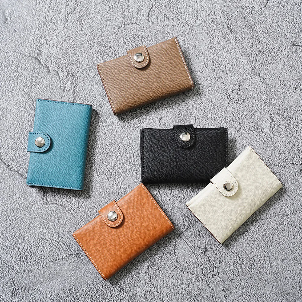 Luxury Designer Leather Card Wallet Personalized Initials EPI Saffiano Leather Credit Card Holder Custom Name Business Card Case
