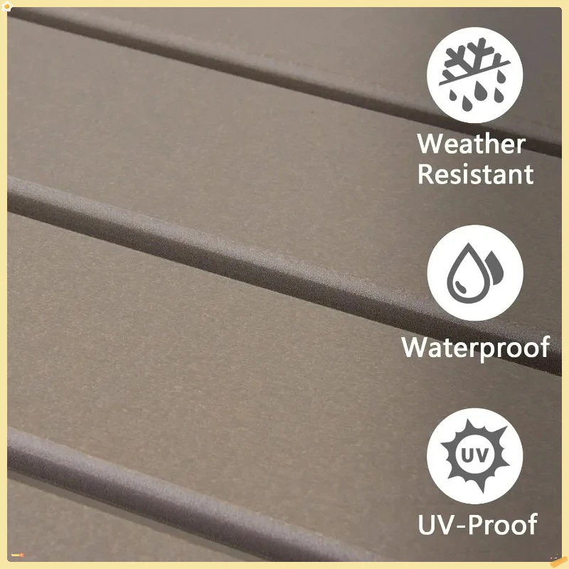 Mesa auxiliar duradera color topo para patio exterior y uso en interiores: diseño rectangular clásico