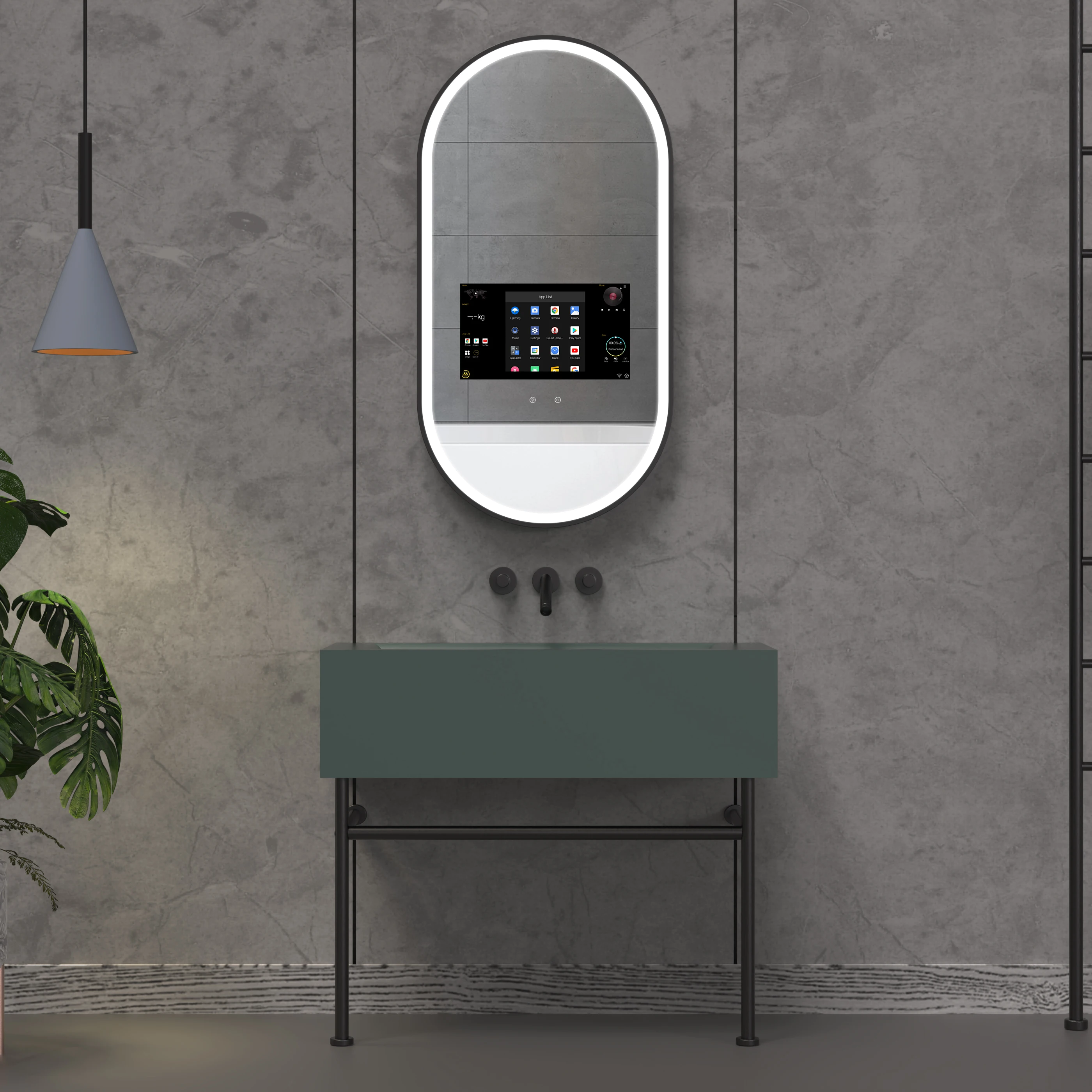 

2024 New Large Arch Touch Screen Bath Full Tv Mirror Led Bathroom Android Smart Wall Mirror Smart Mirror Tv Magic