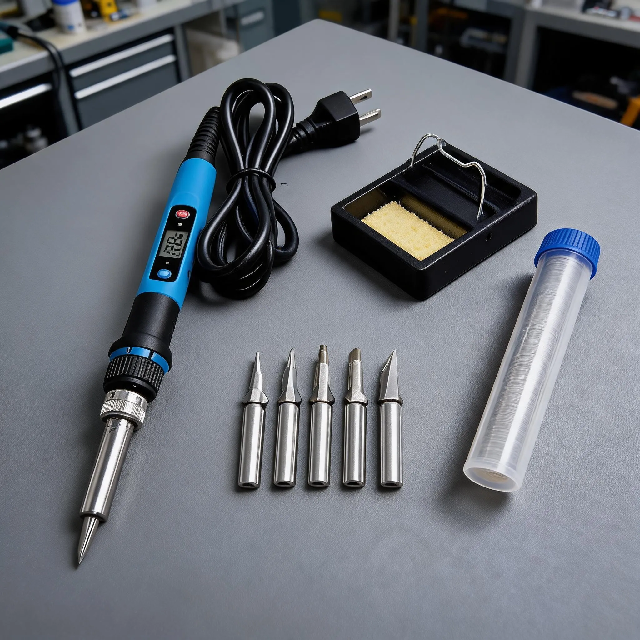 80W Digital Adjustable Temperature Soldering Iron Kit With LED Display & 5 Interchangeable Tips Welding Repair Tools ﻿